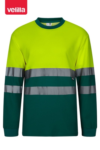 Koszulka dwukolorowa z długim rękawem 305615 - GREEN/HI-VIS YELLOW 02/20