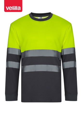 Koszulka dwukolorowa z długim rękawem 305615 - GREY/HI-VIS YELLOW 08/20
