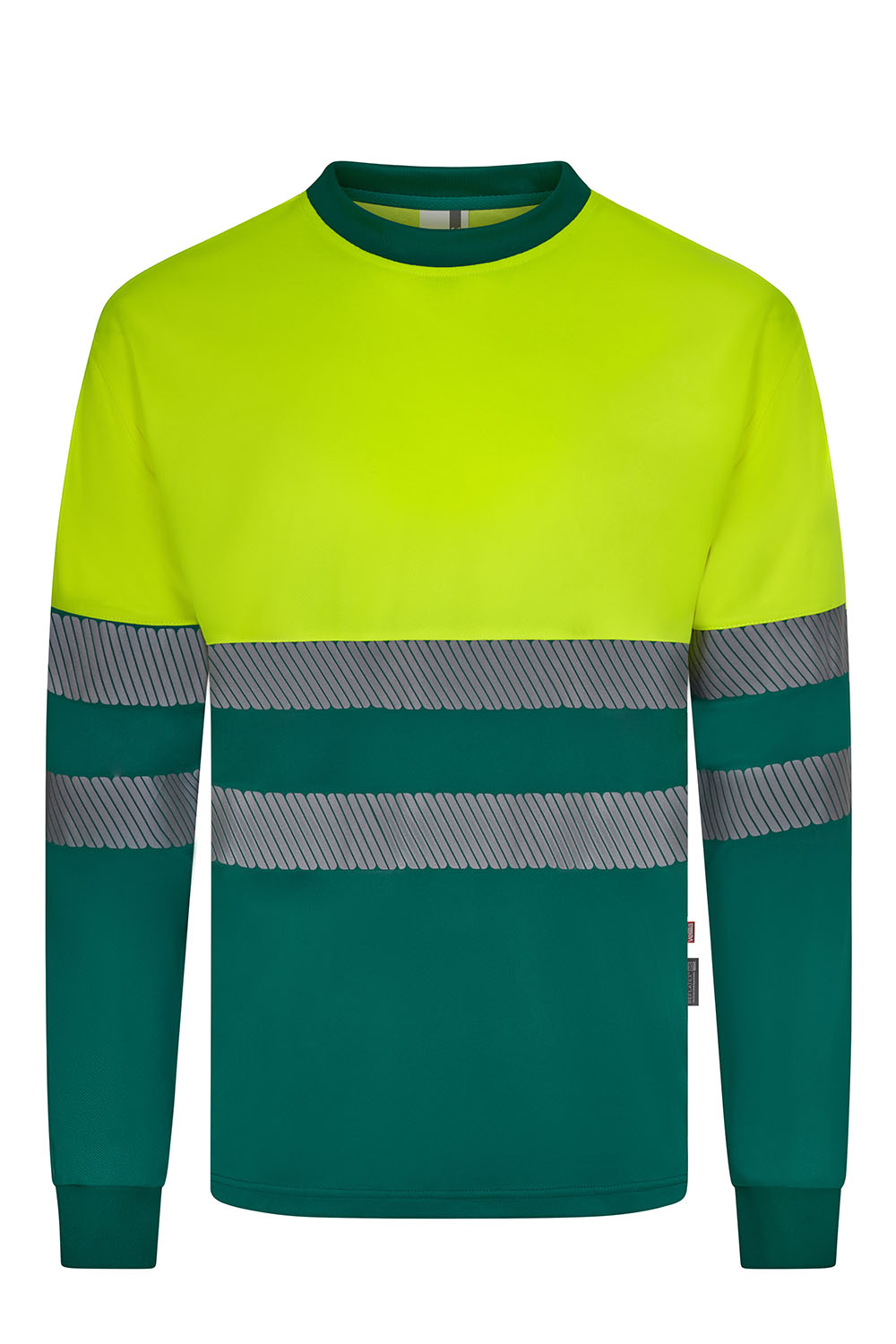 Koszulka dwukolorowa z długim rękawem z odblaskami 305619 - GREEN/HI-VIS YELLOW 02/20