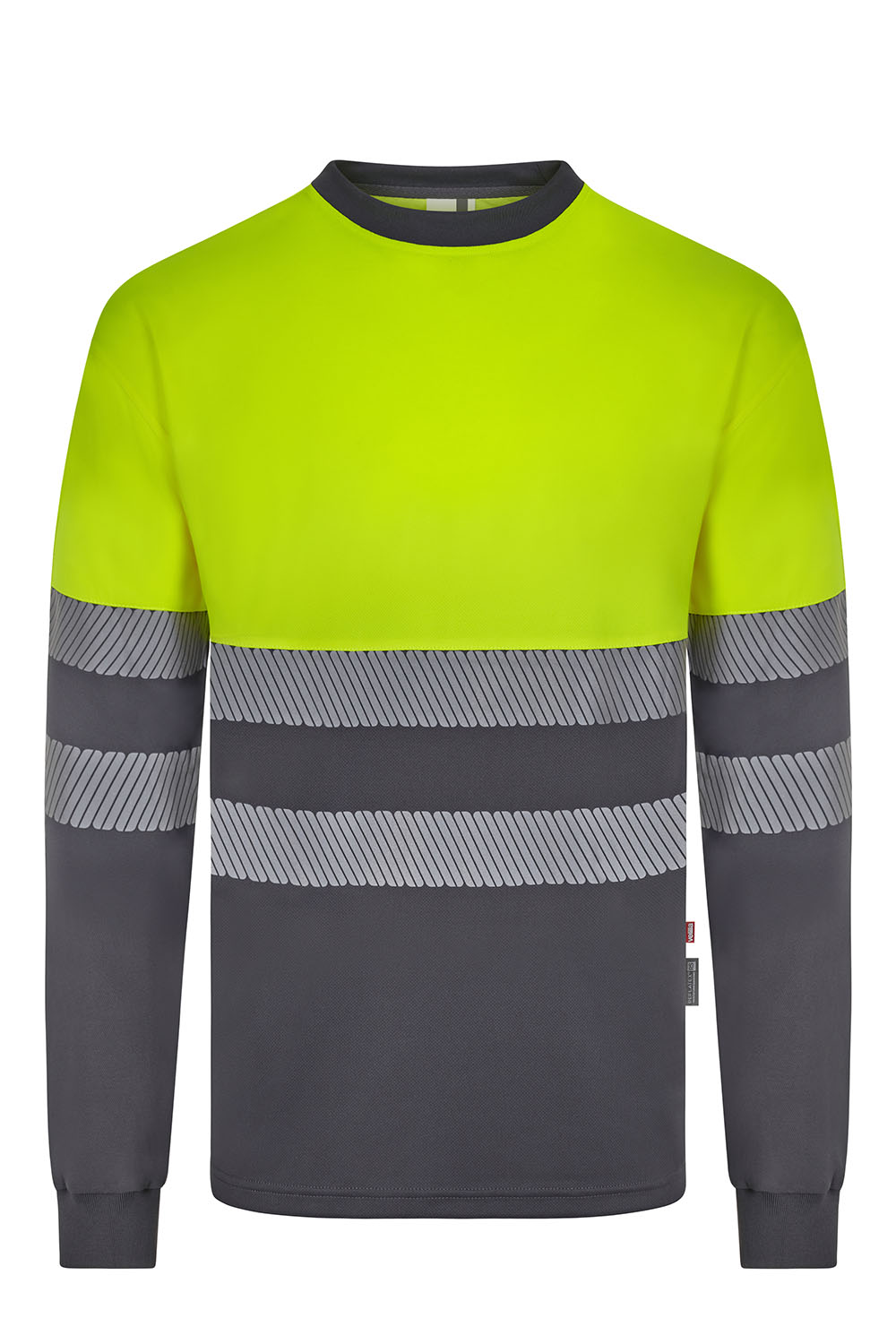 Koszulka dwukolorowa z długim rękawem z odblaskami 305619 - GREY/HI-VIS YELLOW 08/20