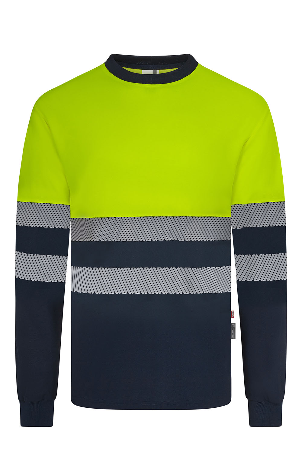 Koszulka dwukolorowa z długim rękawem z odblaskami 305619 - NAVY BLUE/HI-VIS YELLOW 61/20