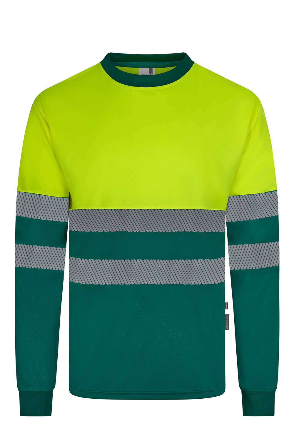 Koszulka dwukolorowa z długim rękawem z odblaskami 305635 - GREEN/HI-VIS YELLOW 02/20