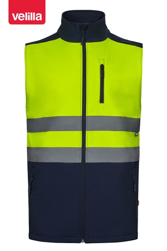 Kurtka softshell dwukolorowa 305906 - NAVY BLUE/HI-VIS YELLOW 61/20