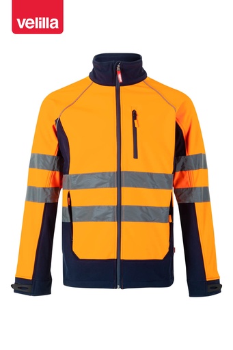 Kurtka softshell dwukolorowa 306001 - MARINE BLUE/HI-VIS ORANGE 01/19