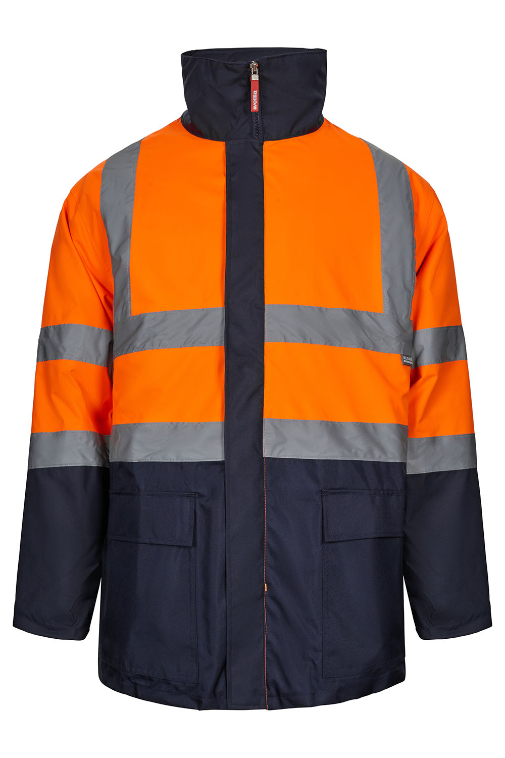 Kurtka dwukolorowa z odblaskami 306003 - MARINE BLUE/HI-VIS ORANGE 01/19