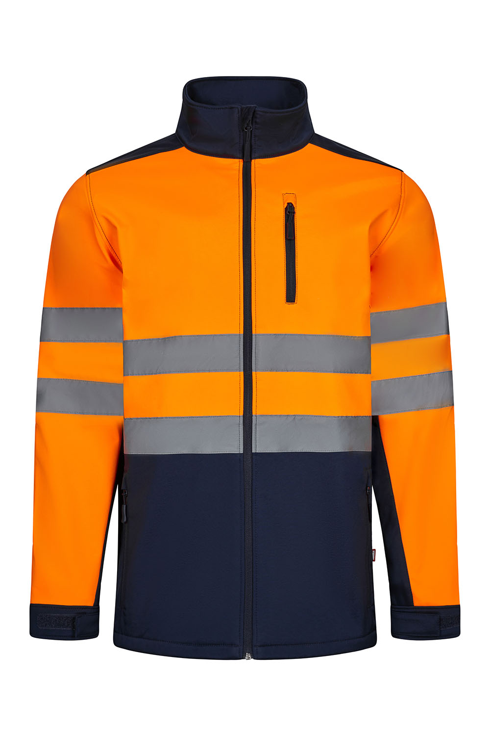 Kurtka softshell dwukolorowa z odblaskami 306006 - NAVY BLUE/HI-VIS ORANGE 61/19