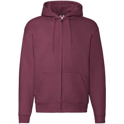 Bluza z kapturem na zamek F401 - Burgundy