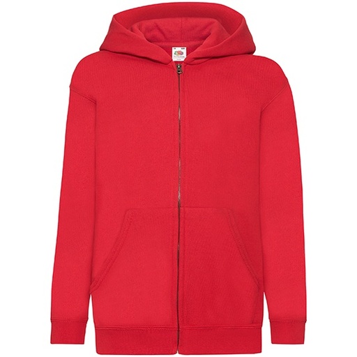 Dziecięca klasyczna bluza z kapturem na zamek F401NK - Red
