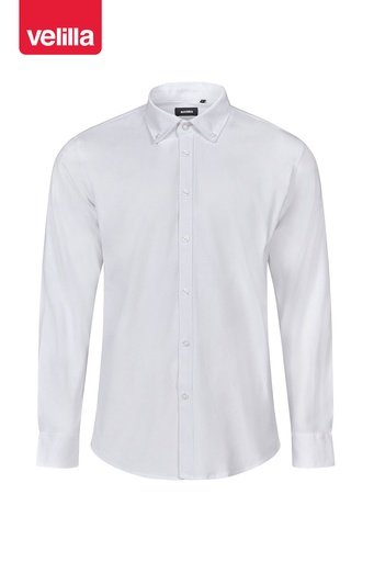 Koszula stretch z długim rękawem męska 405004S - WHITE 07