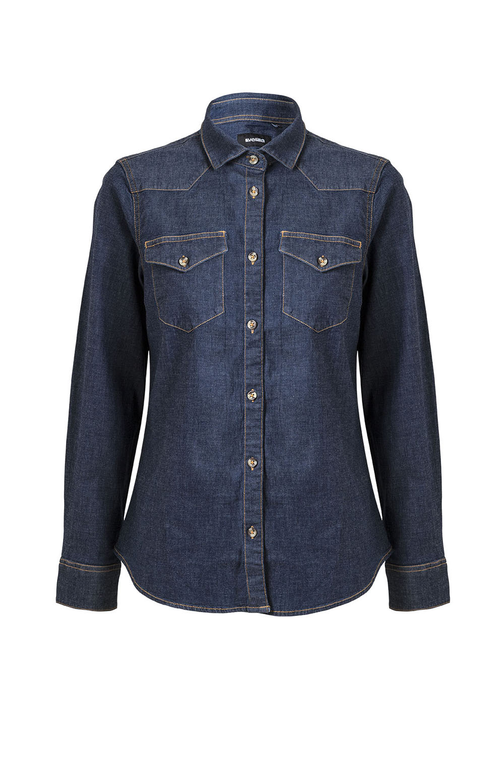 Koszula stretch z długim rękawem damska 405007S - BLUE DENIM 63
