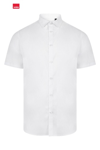 Koszula stretch z krótkim rękawem męska 405016S - WHITE 07