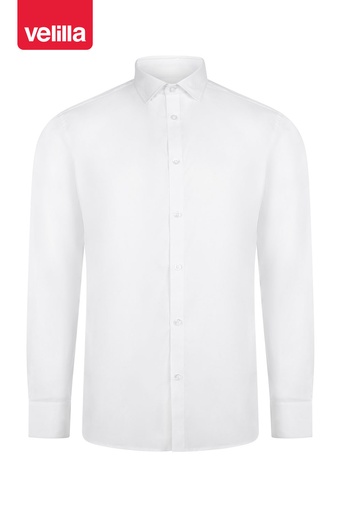 Koszula stretch z długim rękawem męska 405017S - WHITE 07
