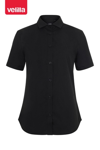 Koszula stretch z krótkim rękawem damska 405018S - BLACK 00