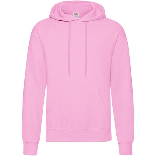Bluza Klasyczna Bawelniana z Kapturem F421 - Light Pink