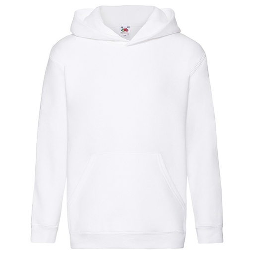 Bluza Dziecięca Klasyczna Bawełniano Poliestrowa z Kapturem F421K - White