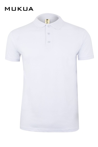 Koszulka polo z krótkim rękawem unisex GIBSON MK215WV - WHITE 100