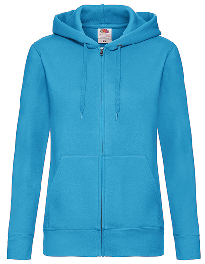 Damska bluza z kapturem i zamkiem Premium  - Azure Blue