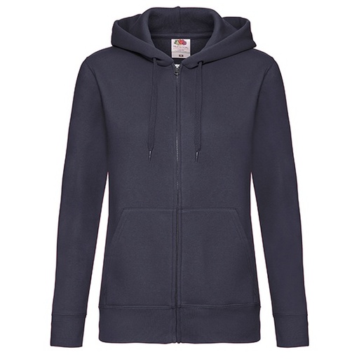 Damska bluza rozpinana z kapturem F440N - Deep Navy