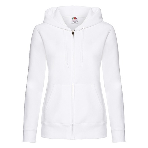 Damska bluza rozpinana z kapturem F440N - White