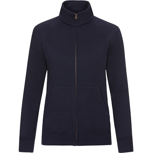 Damska bluza slim na zamek z wysoką stójką F442N - Deep Navy