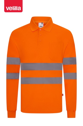 Koszulka polo z długim rękawem z odblaskami 305511 - HI-VIS ORANGE 19
