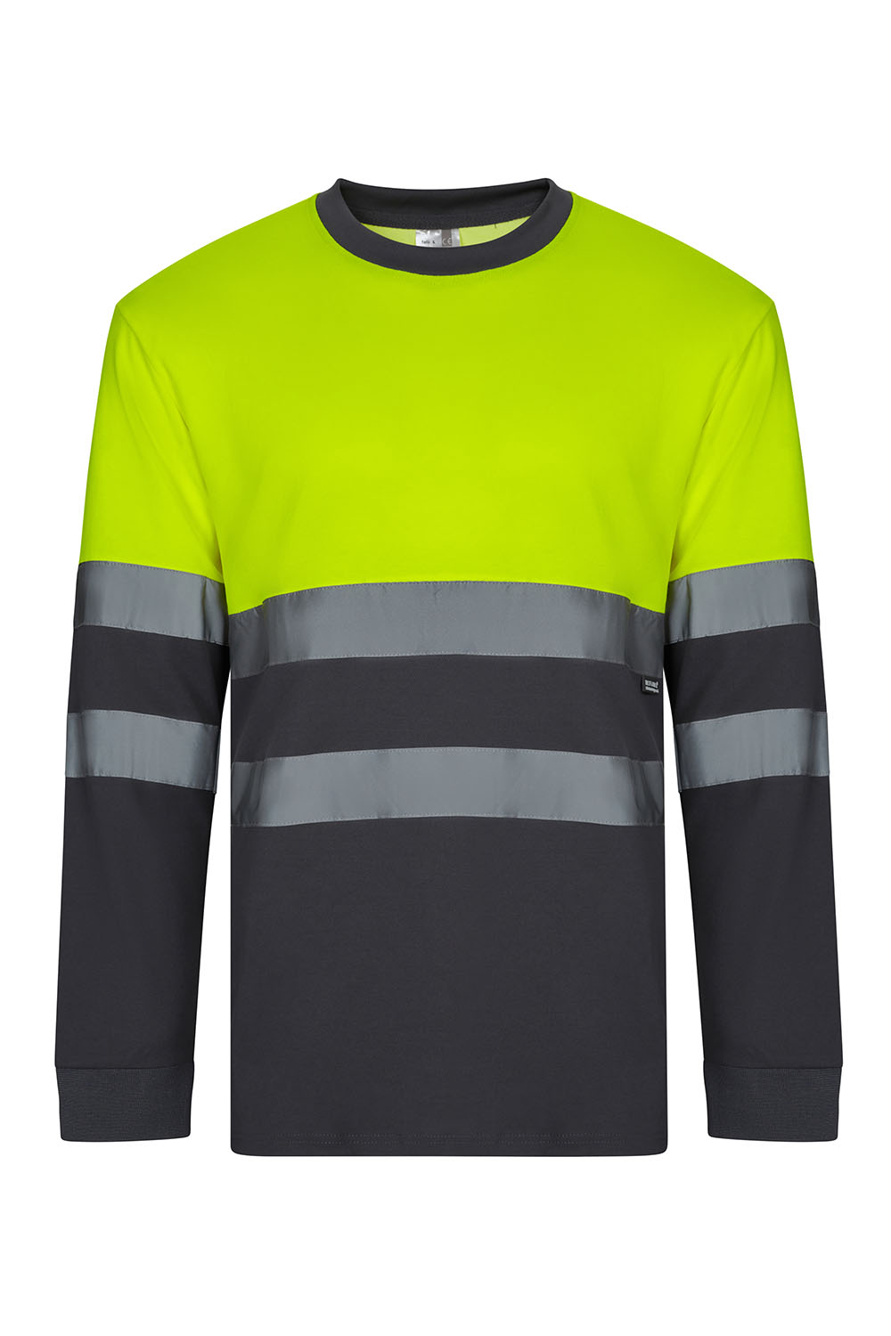 Koszulka dwukolorowa z długim rękawem z odblaskami 305603 - GREY/HI-VIS YELLOW 08/20