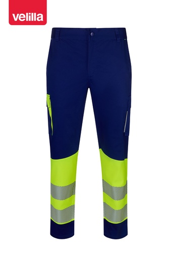 Spodnie dwukolorowe stretch z odblaskami 303032S - ROYAL BLUE/HI-VIS YELLOW 09/20