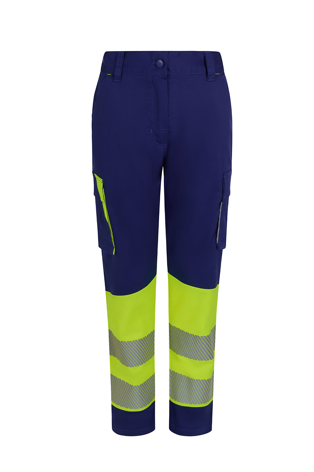 Spodnie dwukolorowe stretch z odblaskami damskie 303032SW - ROYAL BLUE/HI-VIS YELLOW 09/20