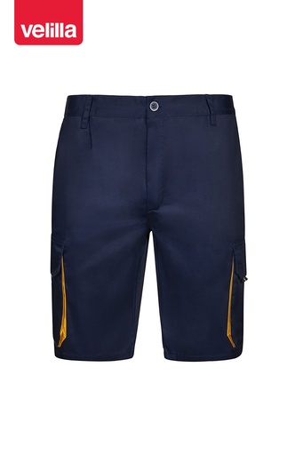 Spodenki stretch z wieloma kieszeniami 103007 - NAVY BLUE/YELLOW 61/17