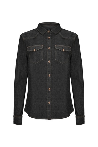 Koszula stretch z długim rękawem damska 405007S - DARK GREY DENIM 85