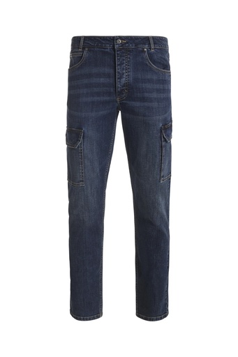 Spodnie stretch z wieloma kieszeniami 103048S - BLUE DENIM 63