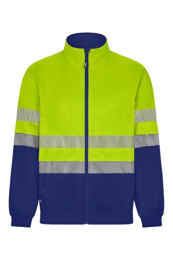 Bluza dwukolorowa z pełnym zamkiem z odblaskami 305733 - ROYAL BLUE/HI-VIS YELLOW 09/20
