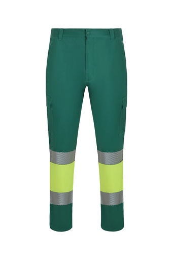 Spodnie dwukolorowe z odblaskami F303033 - GREEN/HI-VIS YELLOW 02/20