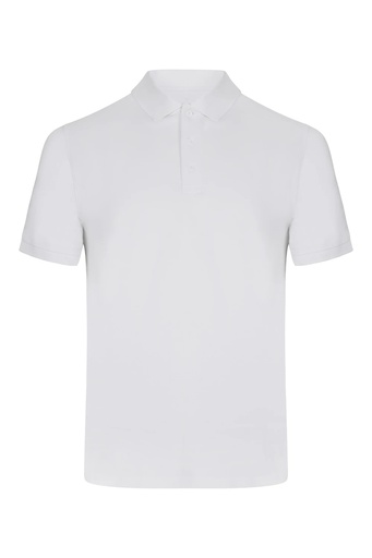 Koszulka polo stretch z krótkim rękawem męska 105510S - WHITE 07