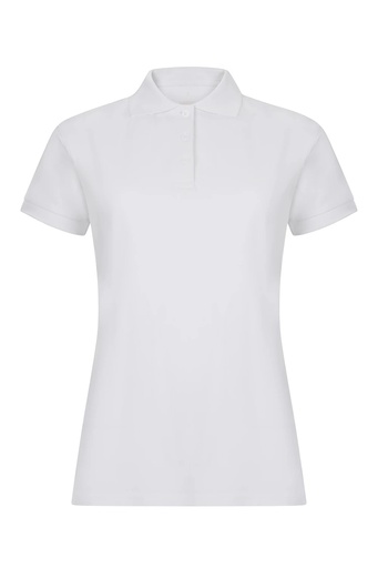 Koszulka polo stretch z krótkim rękawem damska 105510SW - WHITE 07