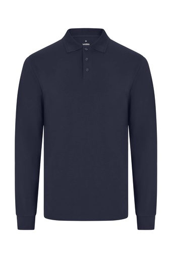 Koszulka polo stretch z długim rękawem męska 105511S - NAVY BLUE 61