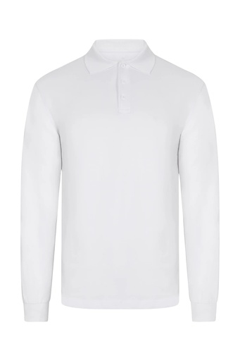 Koszulka polo stretch z długim rękawem męska 105511S - WHITE 07