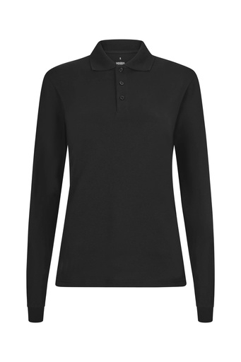 Koszulka polo stretch z długim rękawem damska 105511SW - BLACK 00