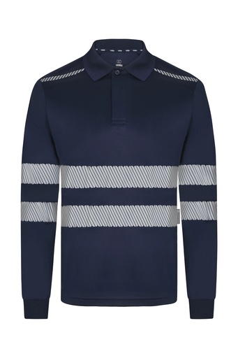 Koszulka polo z długim rękawem z odblaskami 355502 - NAVY BLUE 61