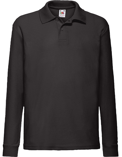 Dziecięce polo z długim rękawem 65/35  - Black