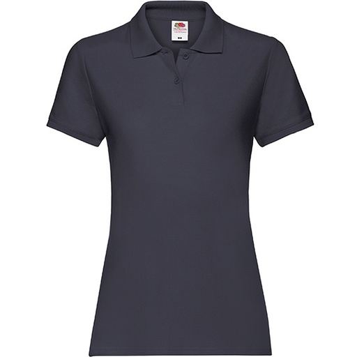 Damskie polo slim z krótkim rękawem F520 - Deep Navy