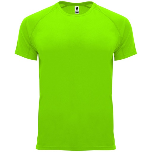 Koszulka dziecięca sportowa BAHRAIN CA0407 - zielony fluorescencyjny
