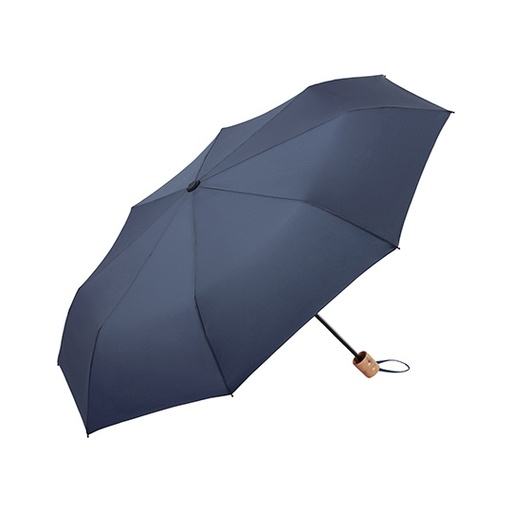 Parasol kieszonkowy z drewnianym uchwytem FA9158WS - Navy Blue