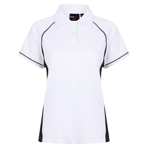 Damska koszulka polo slim FH371 - White & Black