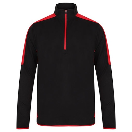 Bluza Sportowa Poliestrowa 1 4 Zip FH571 - Black & Red