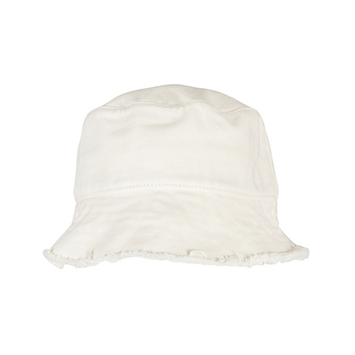Kapelusz Bucket z postrzepiona krawedzia FX5003OE - Off White