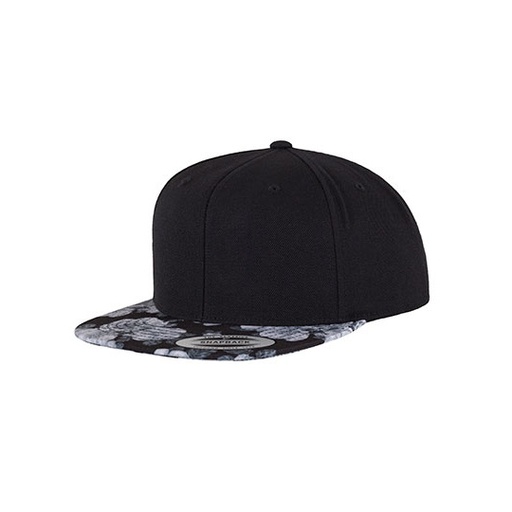 [FX6089R-1000064304] Czapka snapback FX6089R - Black & Grey (Roses)