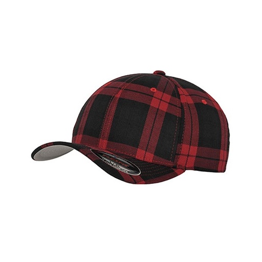 Czapka Usztywniana W Kratę FX6197 - Black & Red