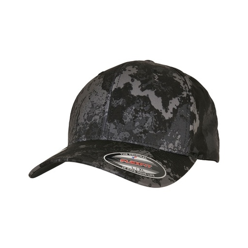 Czapka Z Daszkiem Flexfit Veil Camo Poliester FX6277VC - Poseidon Black