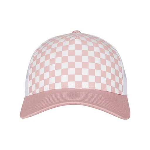 Czapka trucker retro szachownica FX6506CB - Lightrose & White